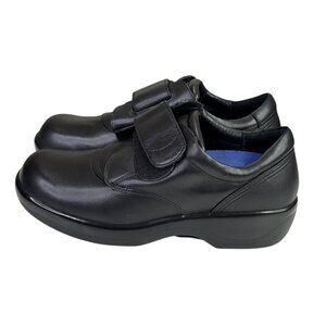 Apex Shoes Womens 7.5 Wide Black Single Strap Ambulator Comfort Diabetic B3000W